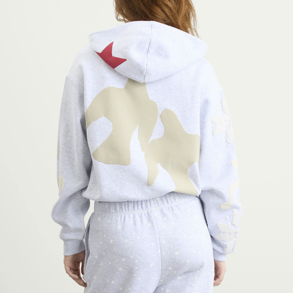 SKIMS Women's x CPFM Cotton Fleece Classic Hoodie in Lhg Teddy Bear Print