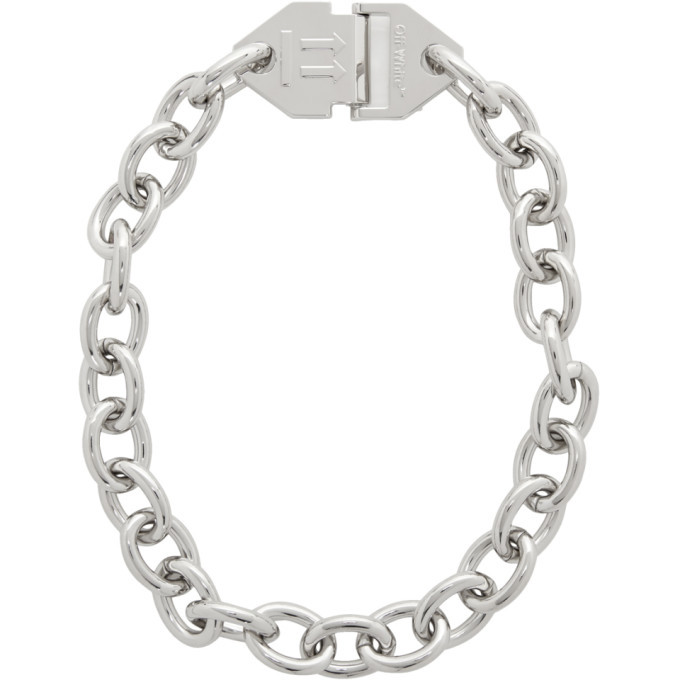 Off-White Men's Arrow Chain Necklace in Silver