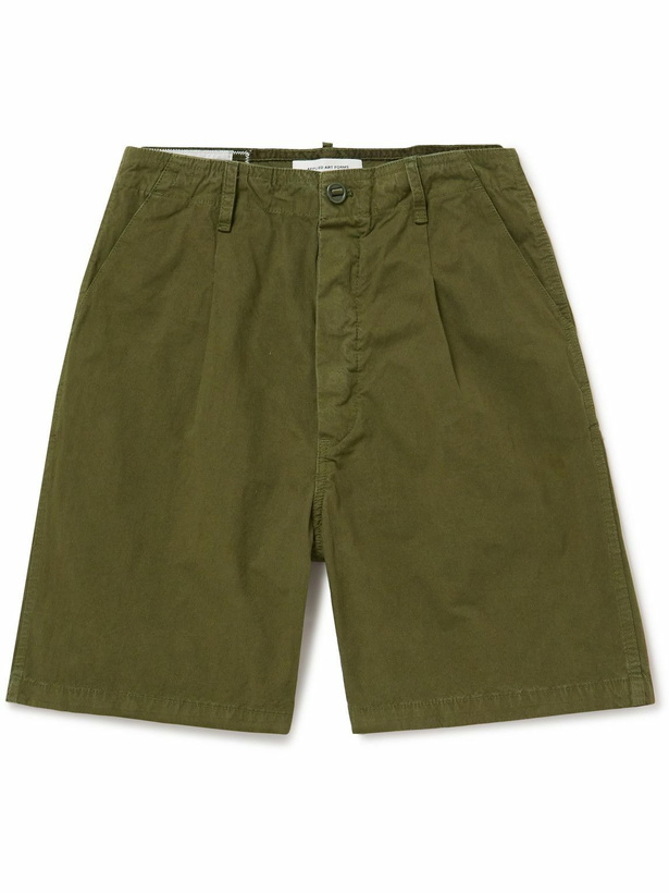 Photo: Applied Art Forms - DM3-3 Straight-Leg Pleated Cotton and CORDURA-Blend Shorts - Green