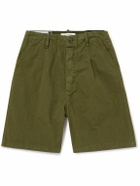 Applied Art Forms - DM3-3 Straight-Leg Pleated Cotton and CORDURA-Blend Shorts - Green