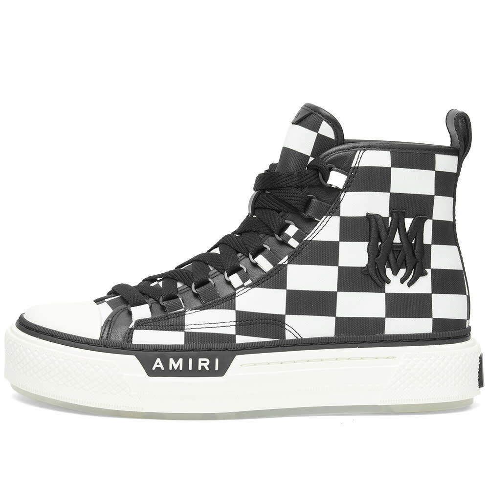 AMIRI Court Hi-Top Sneakers in White/Black Amiri