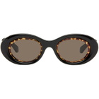 LOEWE Black Mini Anagram Oval Sunglasses