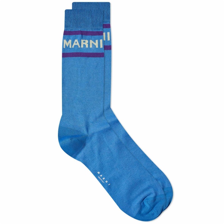 Photo: Marni Men's Logo Socks in Cobalt