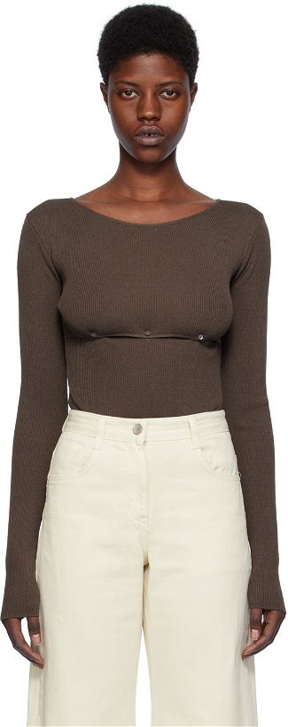Photo: LOW CLASSIC Brown Cutout Sweater