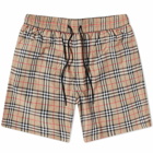 Burberry Men's Guildes Classic Check Swim Short in Archive Beige Check