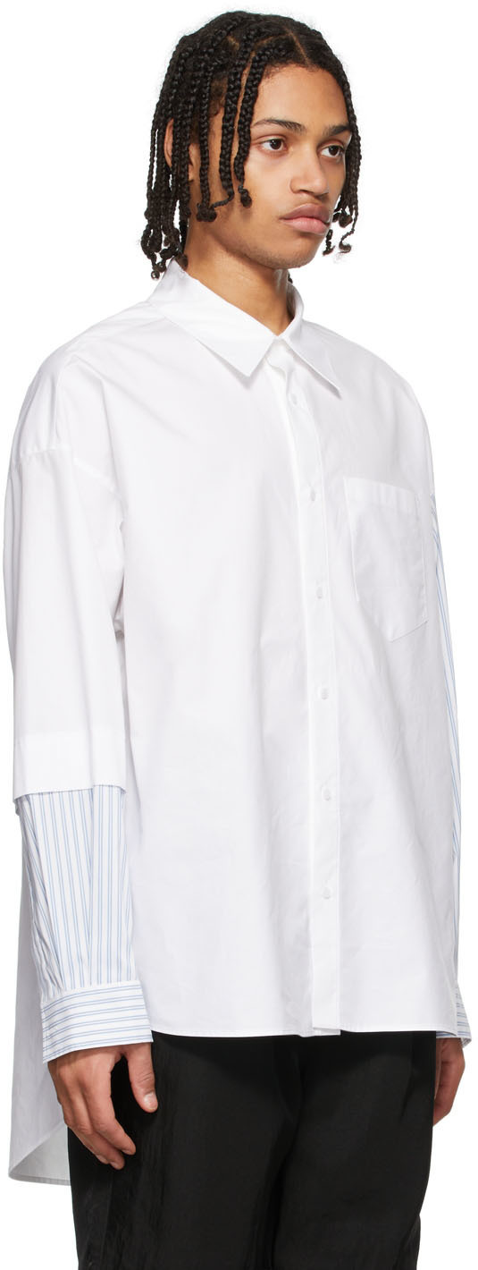 JERIH White Colorblocked Shirt