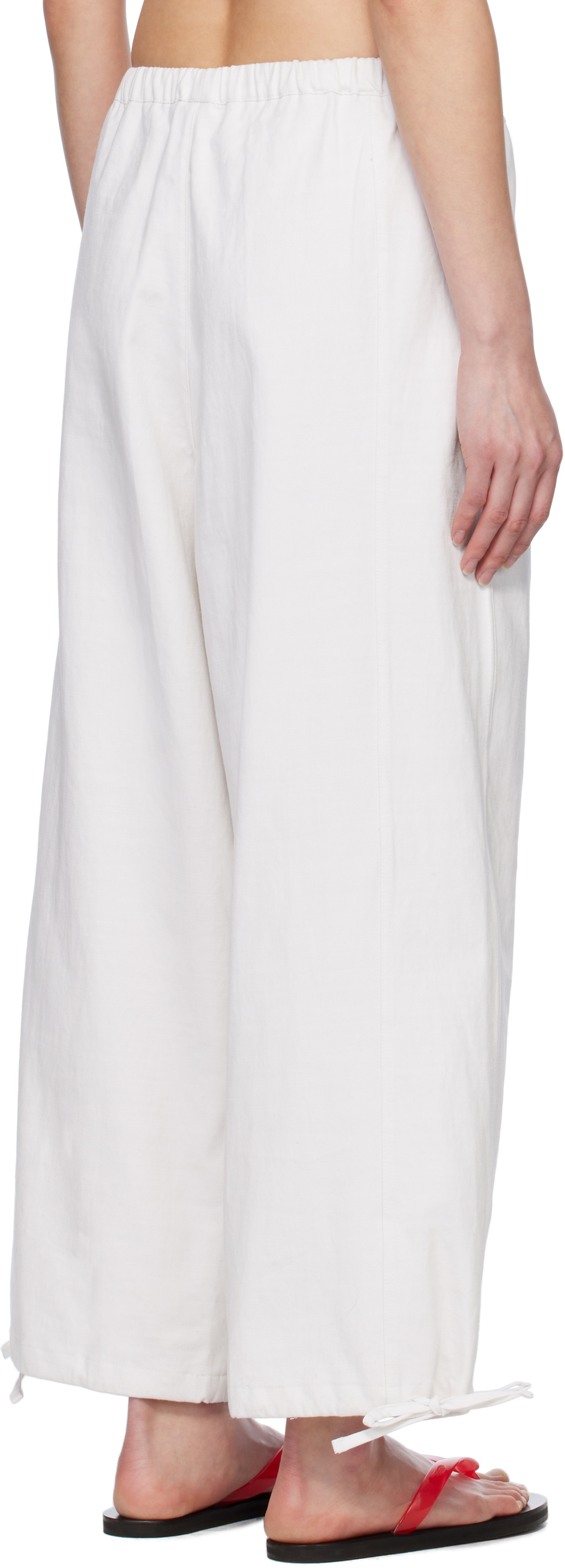 Deiji Studios White Drawcord Trousers