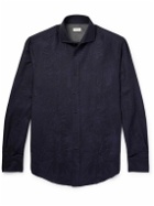 Brunello Cucinelli - Cotton and Linen-Blend Jacquard Shirt - Blue