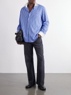 Acne Studios - Logo-Embroidered Striped Poplin Shirt - Blue