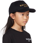 Balmain Kids Black Logo Cap