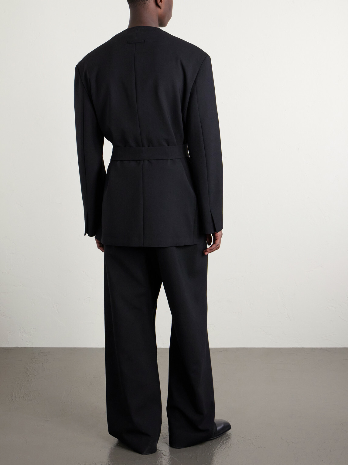 Fear of God - Crewneck Belted Virgin Wool-Blend Woven Jacket - Black