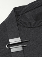 Givenchy - Harness-Detailed Wool and Silk-Blend Sweater - Gray