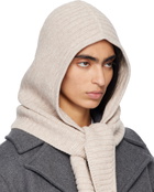 GANNI Beige Wool Mix Balaclava