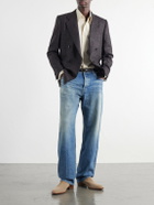 Husbands - Striped Cotton and Lyocell-Blend Poplin Shirt - Neutrals