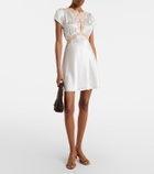 Dôen Junia lace-trimmed silk satin minidress