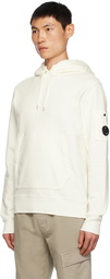 C.P. Company White Brushed Hoodie