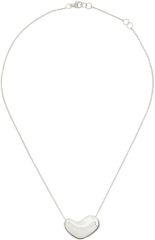 Photo: AGMES Silver Small Sculpted Heart Pendant Necklace