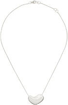 AGMES Silver Small Sculpted Heart Pendant Necklace