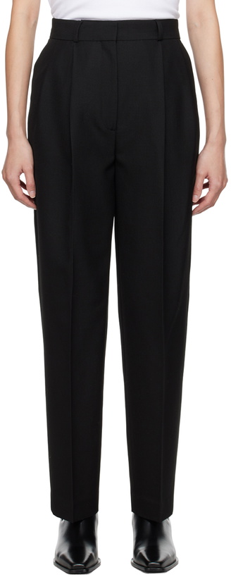 Photo: TOTEME Black Double-Pleated Trousers