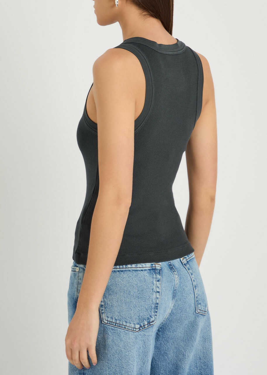 Citizens OF Humanity Isabel Ribbed Cotton-blend Tank Dark Grey