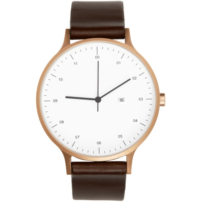 Photo: Instrmnt Rose Gold and Brown Leather Everyday Watch