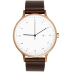 Instrmnt Rose Gold and Brown Leather Everyday Watch