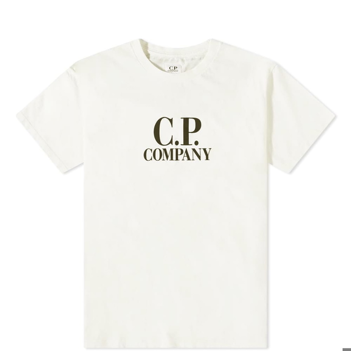 Photo: C.P. Company Undersixteen Men's Logo Goggle Tee in Gauze White