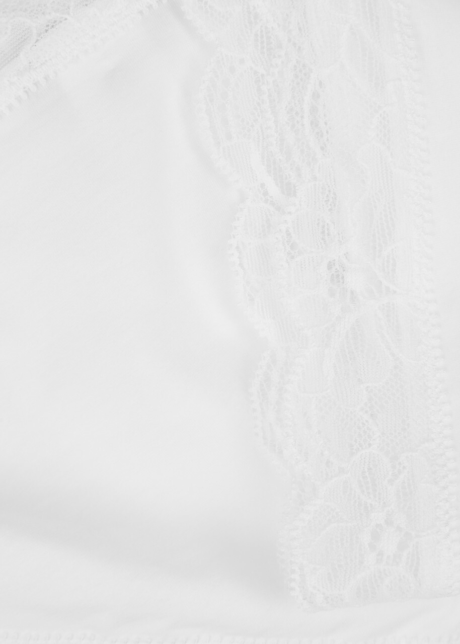 Hanro White Lace-trimmed Briefs