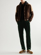 TOM FORD - Straight-Leg Pleated Velvet Sweatpants - Green