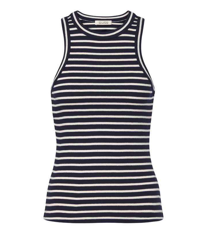 Photo: Nili Lotan Hank striped cotton tank top