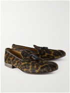 TOM FORD - Leopard-Print Calf Hair Tasselled Loafers - Brown