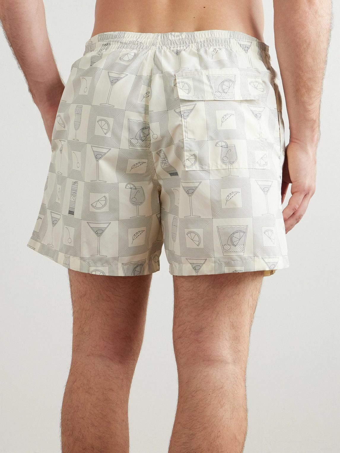 Loro Piana - Daneu Straight-Leg Mid-Length Printed Swim Shorts - Neutrals