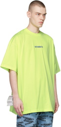 VETEMENTS Yellow Logo Label T-Shirt