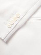 Brunello Cucinelli - Double-Breasted Cotton Tuxedo Jacket - White