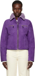 Saks Potts Purple Felix Shearling Jacket