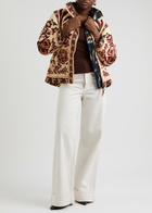 Farm Rio Toucans Scarf Reversible Printed Shell Jacket Cream