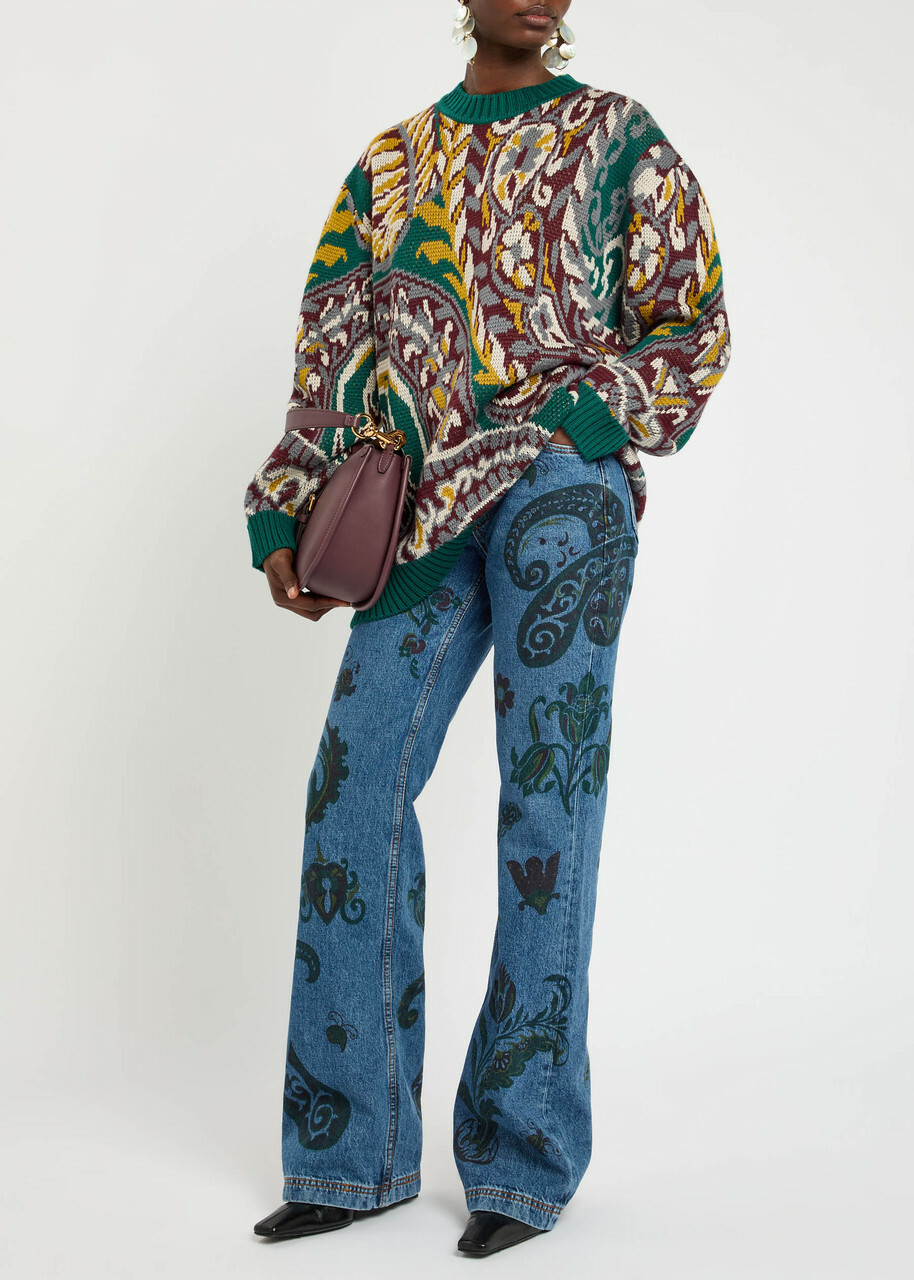 Etro Patterned Wool-blend Jumper Multi Print
