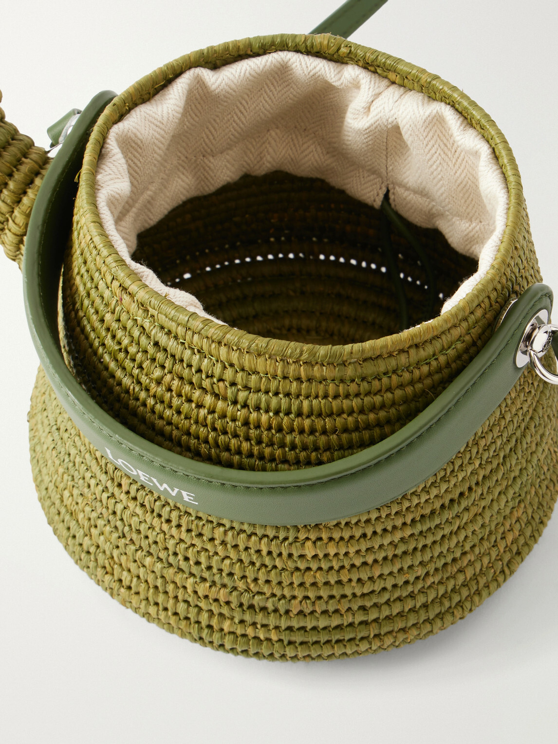 LOEWE - Paula's Ibiza Watering Can Leather-Trimmed Raffia Messenger Bag