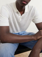 Orlebar Brown - Burnham Tie Stitch II Silk and Cotton-Blend Polo Shirt - Neutrals