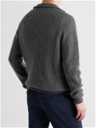 Private White V.C. - Ribbed Cashmere Half-Zip Sweater - Gray