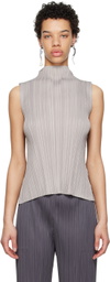 Pleats Please Issey Miyake Gray Mellow Tank Top