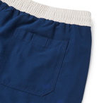 Brunello Cucinelli - Mid-Length Logo-Print Swim Shorts - Blue