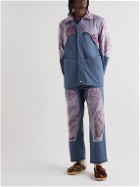 Paria Farzaneh - Kneed a Name Printed Shell-Panelled Twill Trousers - Blue