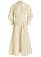 Rebecca Vallance Maple Taffeta Maxi Shirt Dress Cream