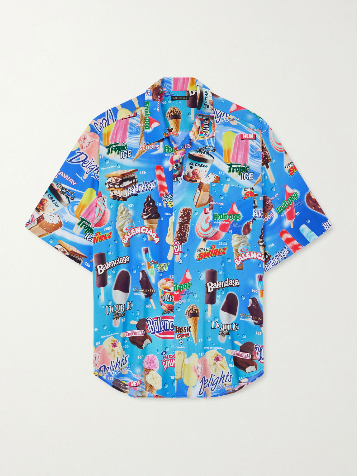 Balenciaga - Sweet Treat Minimal Oversized Printed Poplin Shirt - Blue