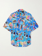 Balenciaga - Sweet Treat Minimal Oversized Printed Poplin Shirt - Blue