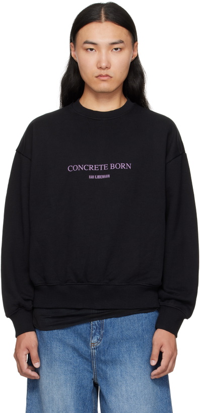 Photo: Han Kjobenhavn Black Logo Oversized Crewneck Sweatshirt