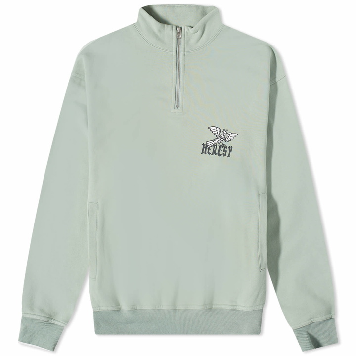 Photo: Heresy Men's Tawny Quarter Zip Sweat in Teal