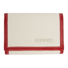 Sunnei White and Red Canvas Wallet