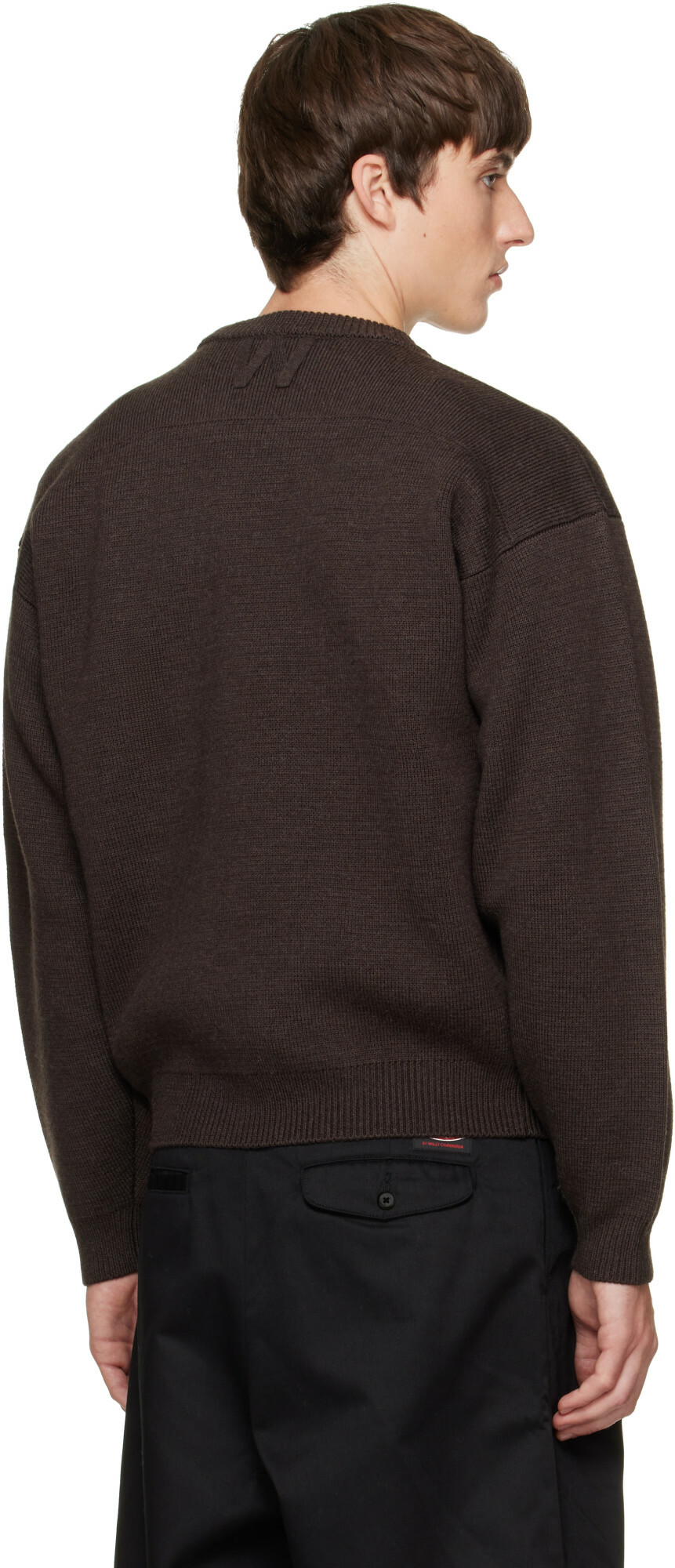 WILLY CHAVARRIA Brown 'Chavarria' Embroidered Sweater